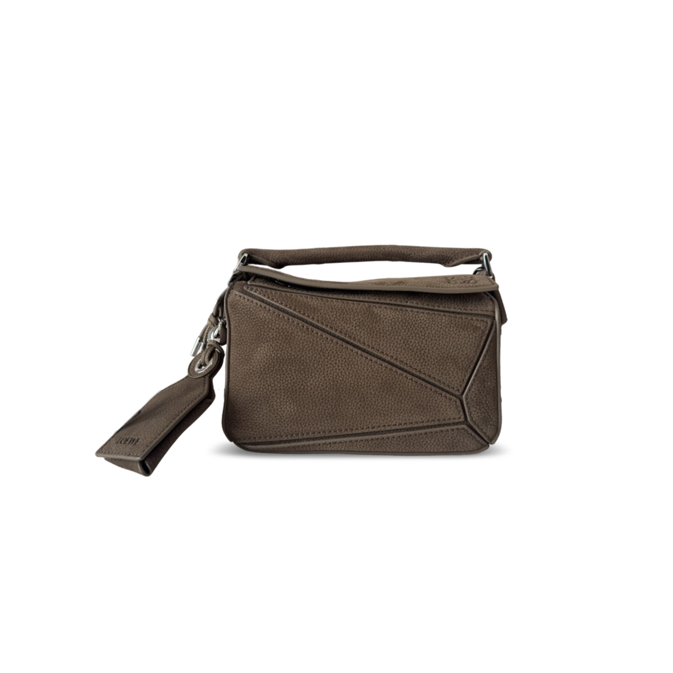 LOEWE MINI FEATHERLIGHT PUZZLE BAG IN GRAINED NUBUCK (18*12.5*8cm)